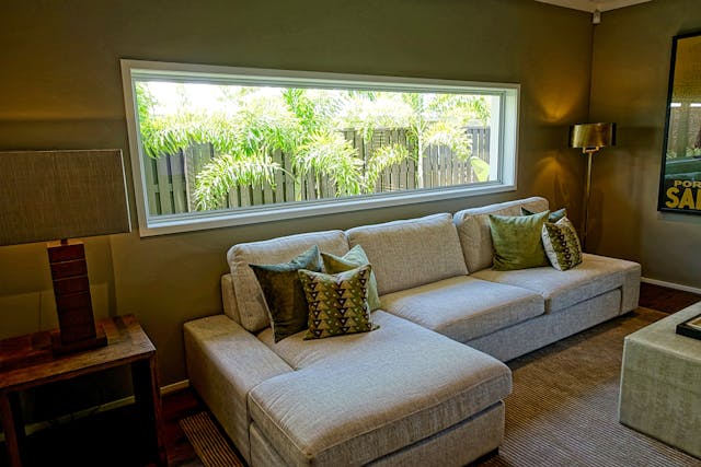 Living room with large window